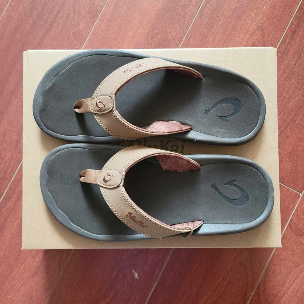 OluKai 'Ohana Men's Beach Sandals - Tan/Dark Java - Picture 2 of 8